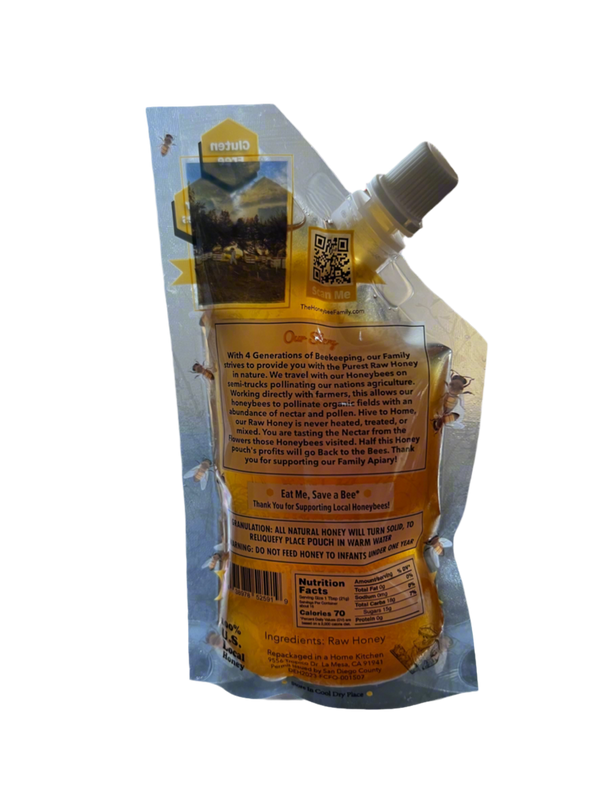 Local Apples/Berries/Wildflower Raw Honey Pouch