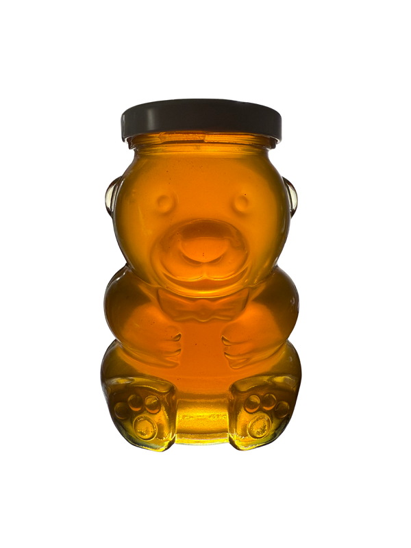 Dandelions/Berries/Pumpkins/Peaches/Cherries Glass Bear Raw Honey